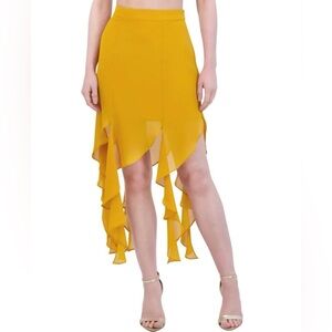 BCBGMAXAZRIA  2C03B41  SKIRT SIZE 6 COLOR TURMERIC CHIFFON NWT
